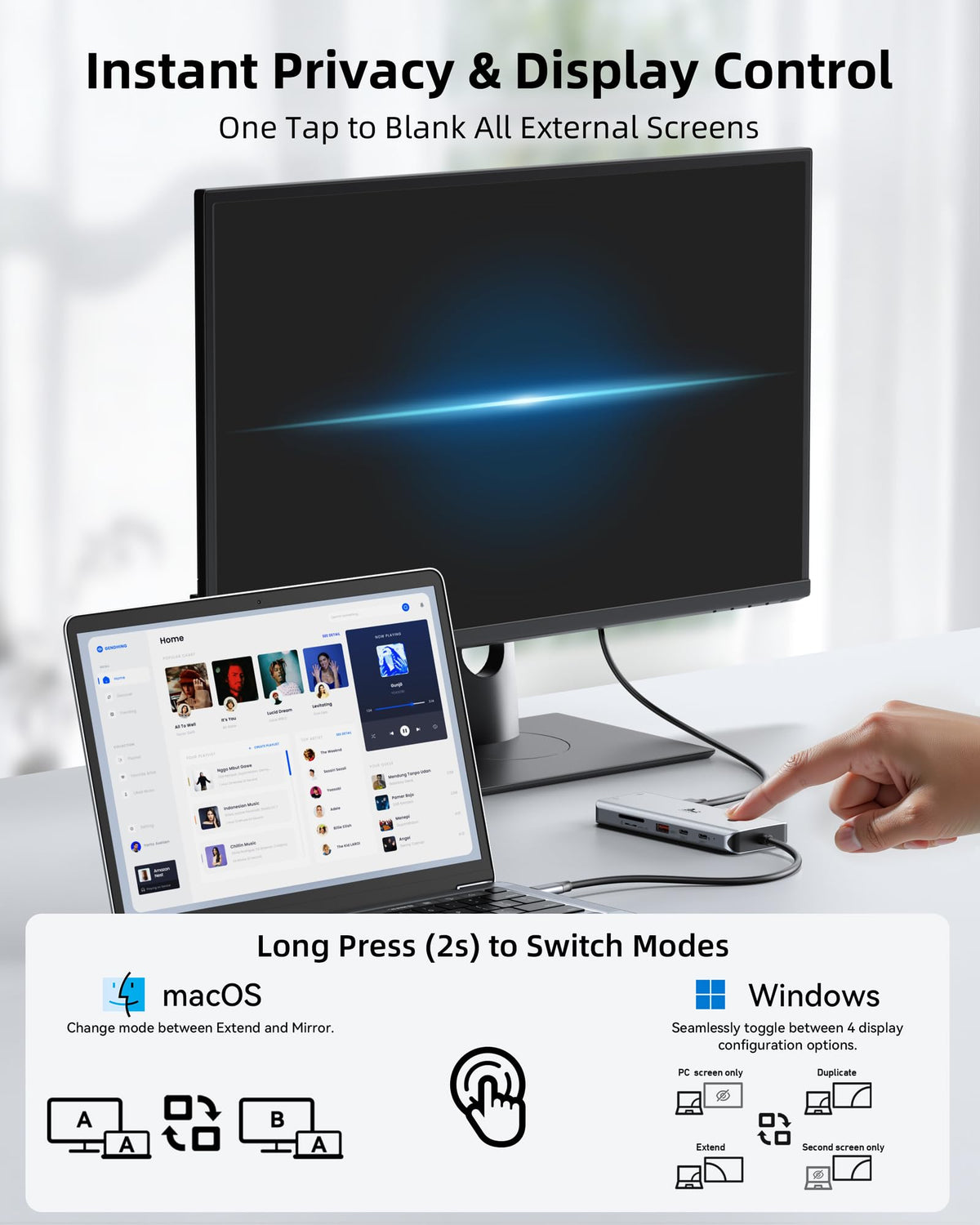 LIONWEI USB ports with 10Gbps speed for fast data transfer.