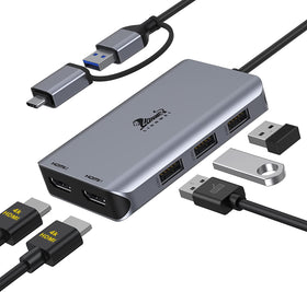 LIONWEI USB3 dual HDMI dock setup for a multi-monitor workspace
