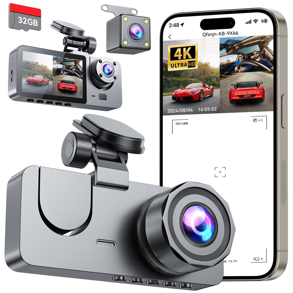 LITALARM front camera 4K close-up showing lens clarity and road detail benefit