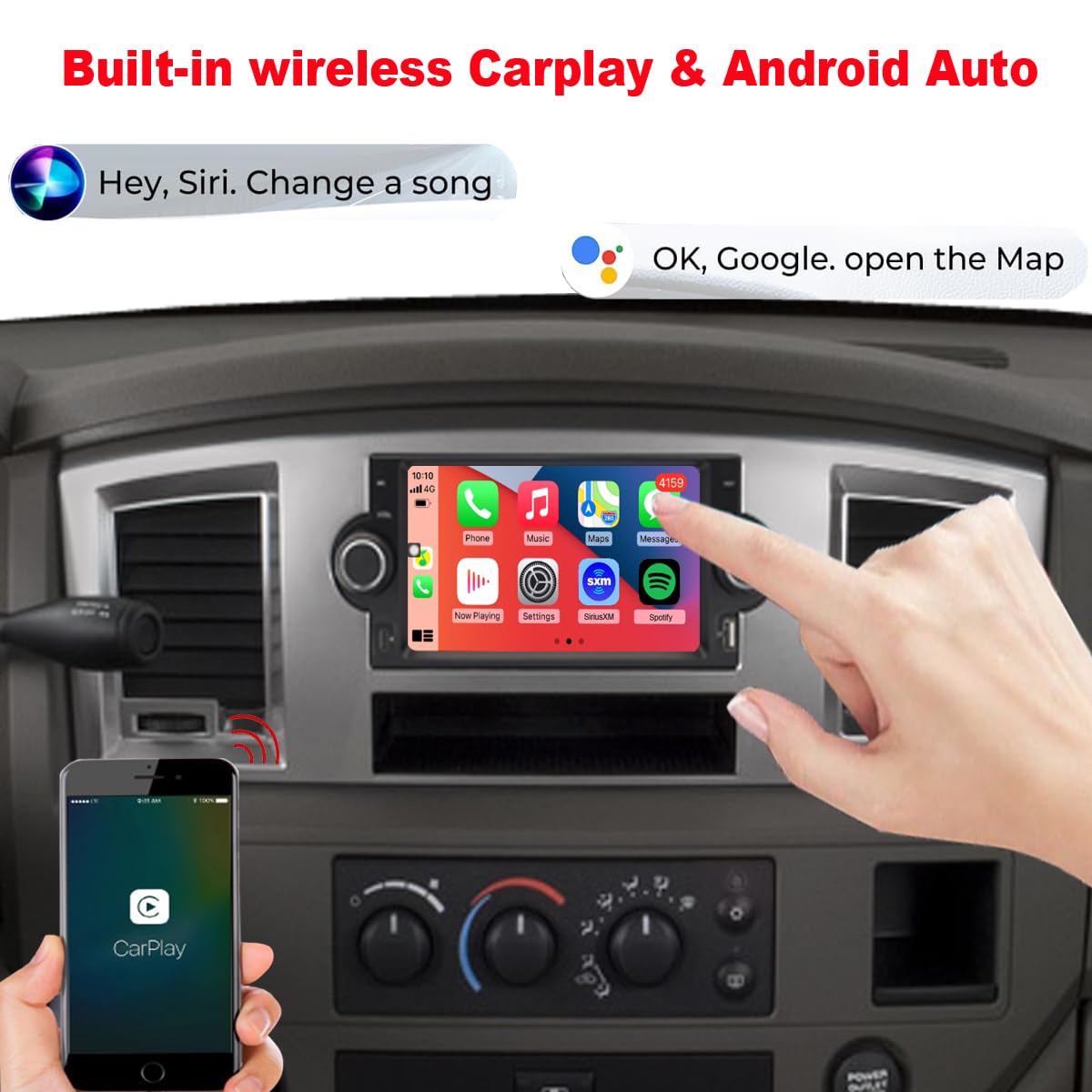 Litcomfy QLED display closeup, vivid colors and sharp contrast on the dashboard
