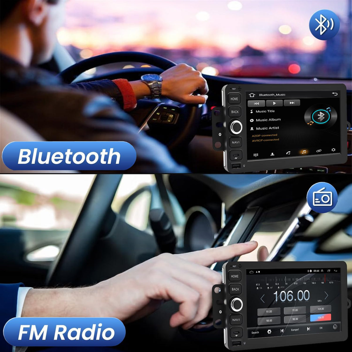 LITCOMFY QLED radio Bluetooth and Wi-Fi connectivity for hands-free use