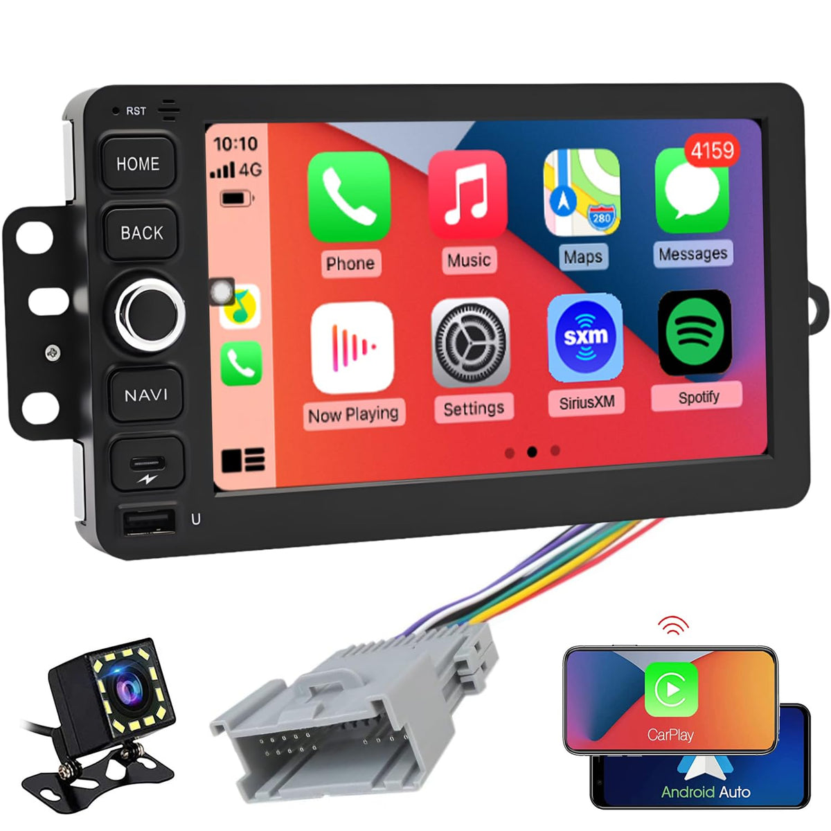 LITCOMFY QLED radio front view on Chevy dash showing integrated styling and fit