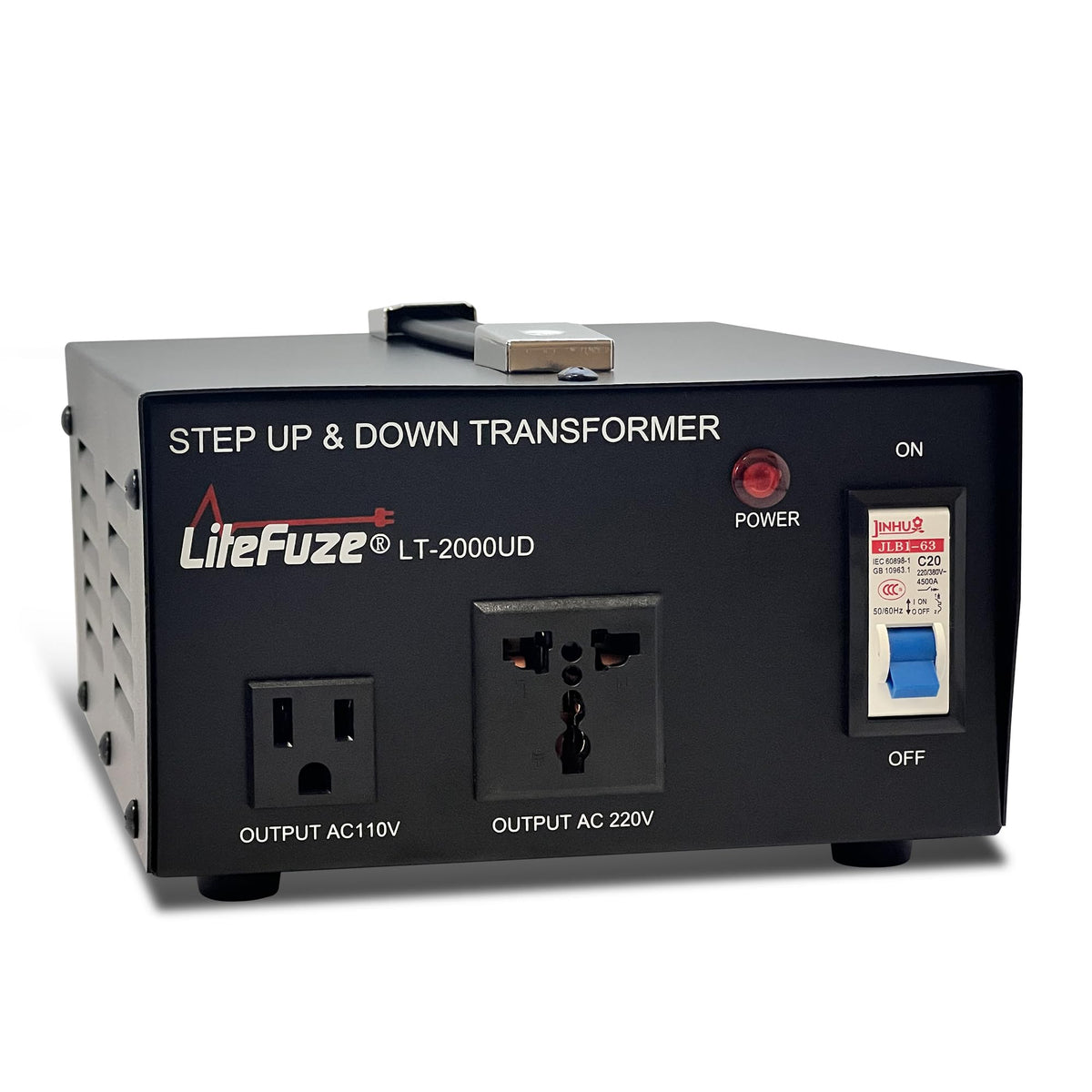 LiteFuze 2000UD universal outlet enables worldwide device compatibility.
