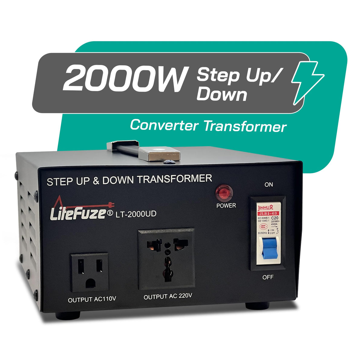 LiteFuze toroidal transformer design offers compact, quiet power.