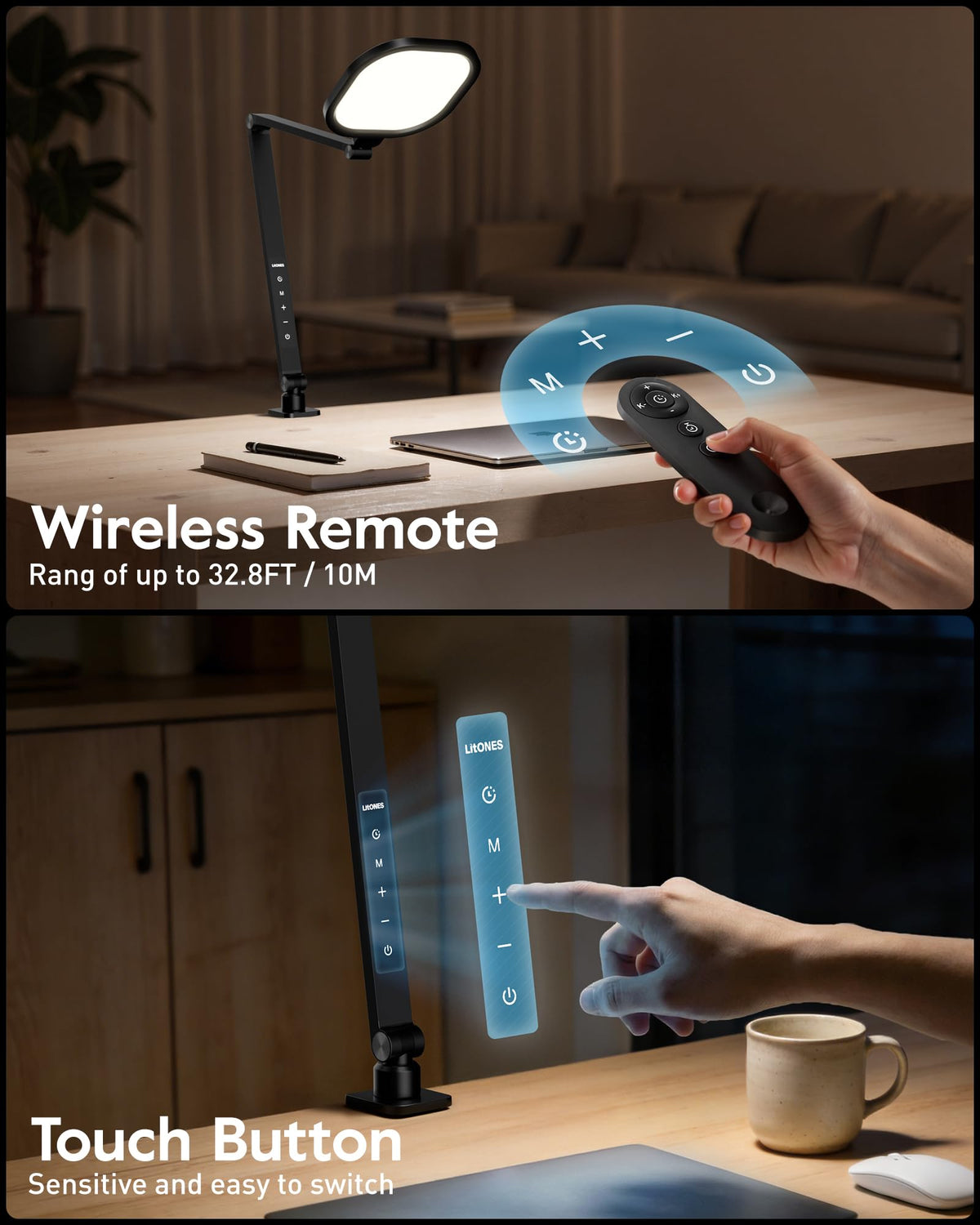 LitONES memory and timer keep lighting consistent for meetings and tasks.
