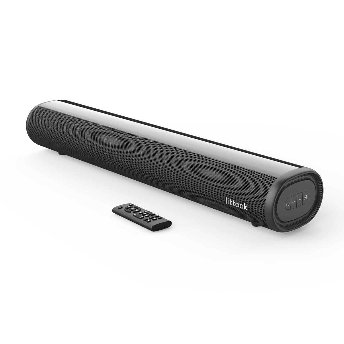 LITTOAK front view soundbar showing sleek fit and improved TV audio