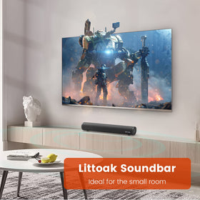 LITTOAK connected to TV via HDMI ARC demonstrating single-cable convenience