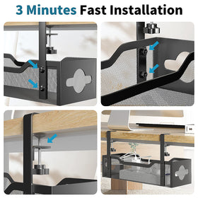 Litwaro two-hole tray doubles as compact cable routing with less clutter.