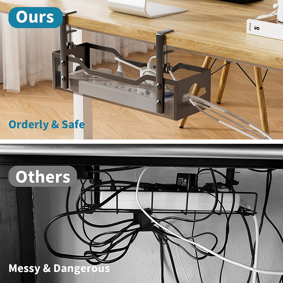 Litwaro carbon-steel construction offers sturdy support for power adapters.