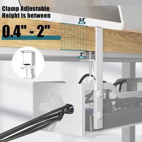 Litwaro clamp detail with rubber pads protecting desk surface and preventing scratches