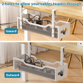 Litwaro close-up of clamp with rubber pad protecting the desk surface