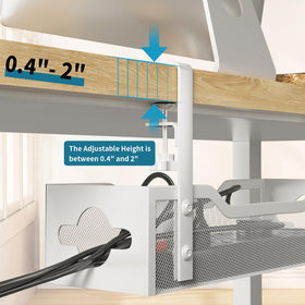 Litwaro clamp close-up showing rubber pad protecting desk finish