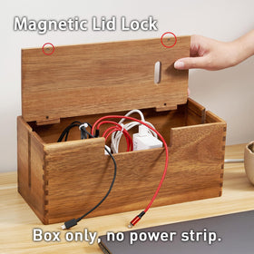 LiTY acacia box side cable slots guiding cords out neatly and preventing tangles