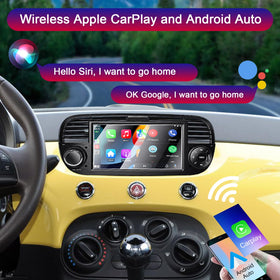 Liulbobu Fiat 500 Android Auto wireless connection for hands-free driving.