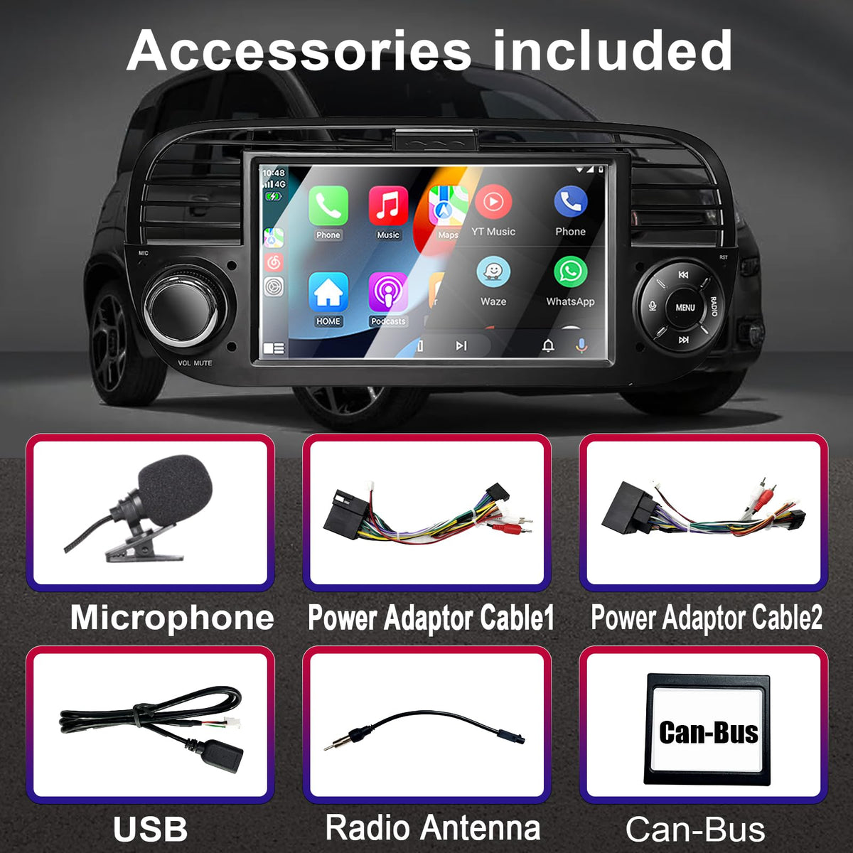Liulbobu Fiat 500 built-in FM/AM with RDS for timely updates.
