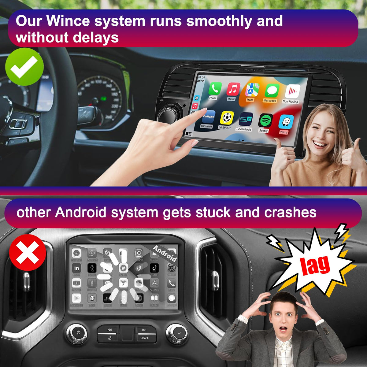 Liulbobu Fiat 500 wireless CarPlay setup for iPhone navigation.