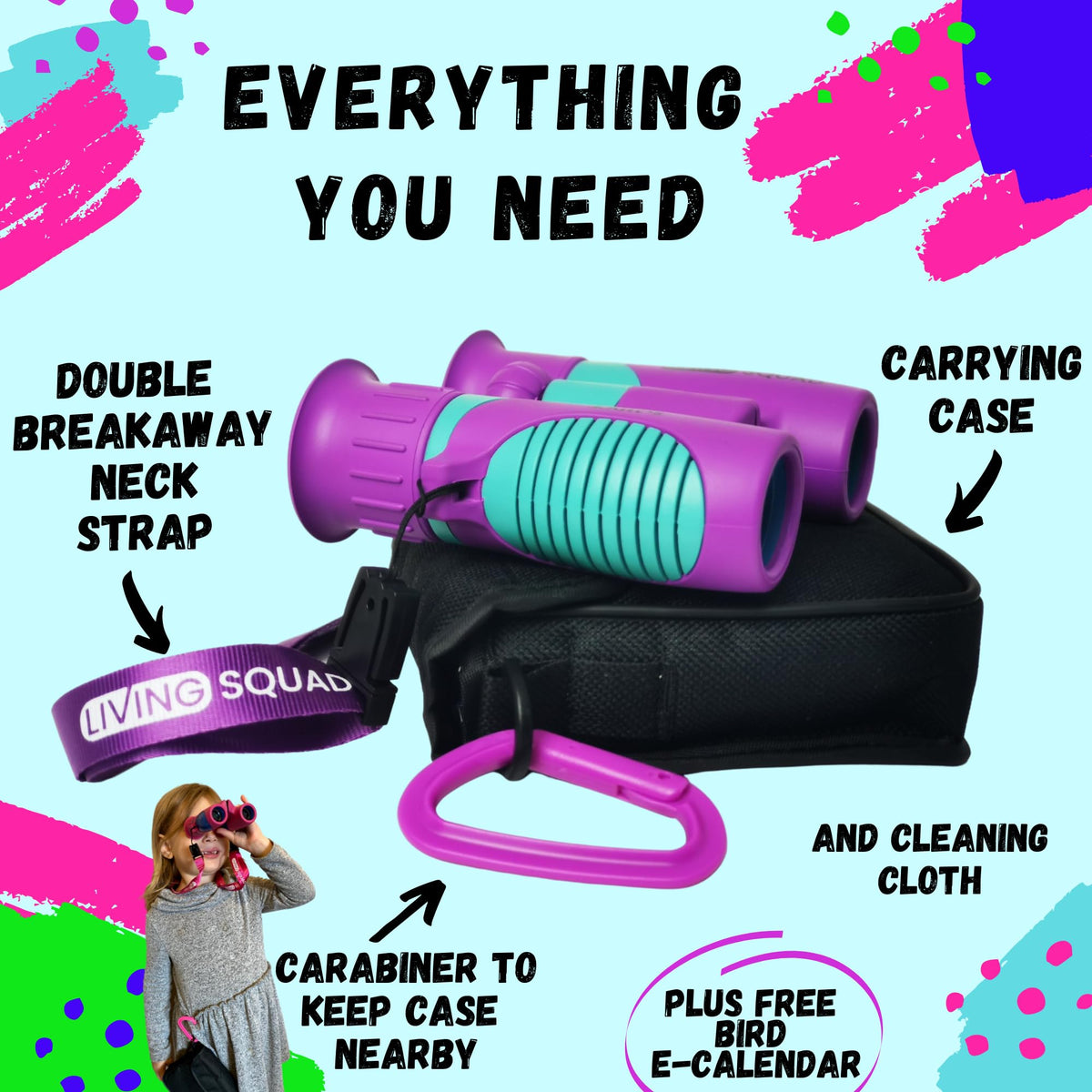 Living Squad textured rubber armor close-up protecting binoculars and providing secure non-slip grip