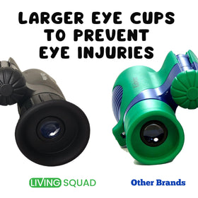 Living Squad child using binoculars outdoors encouraging nature exploration