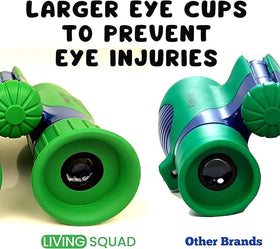 Living Squad binoculars in family camping setting encouraging outdoor exploration