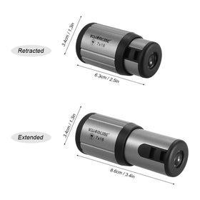 Pocket-sized monocular measures 2.5 inches and weighs under 2 ounces.