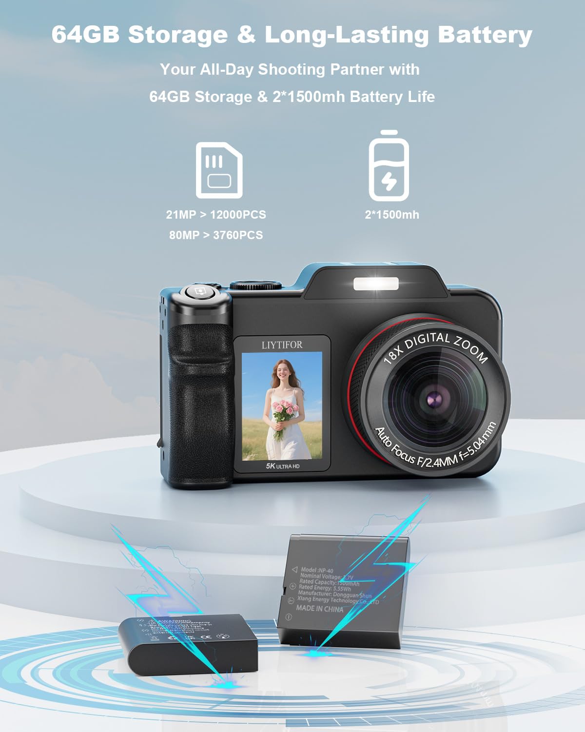 LIYTIFOR 64GB micro SD card stores thousands of photos and videos
