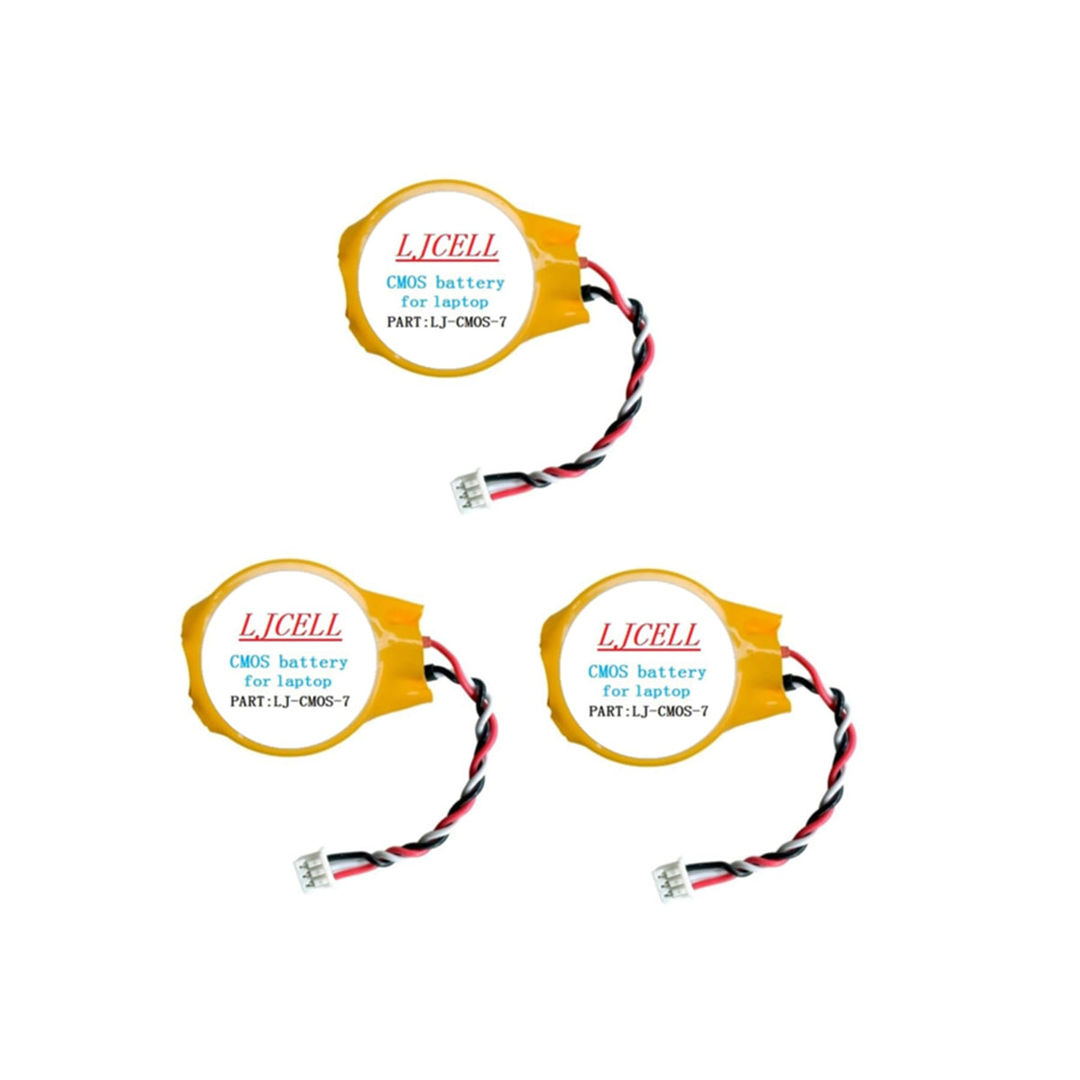 LJCELL CMOS battery for Dell E4310 with 3-wire cable ensures BIOS time stability