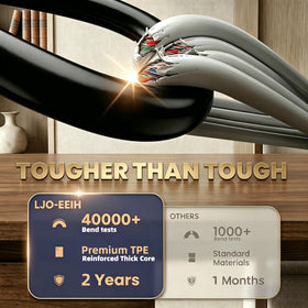 LJO-EEIH 10-foot detachable cord enables flexible charging at home or on the go.