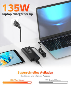 LJO-EEIH 135W charger compatible with HP Spectre and OMEN models for daily use.