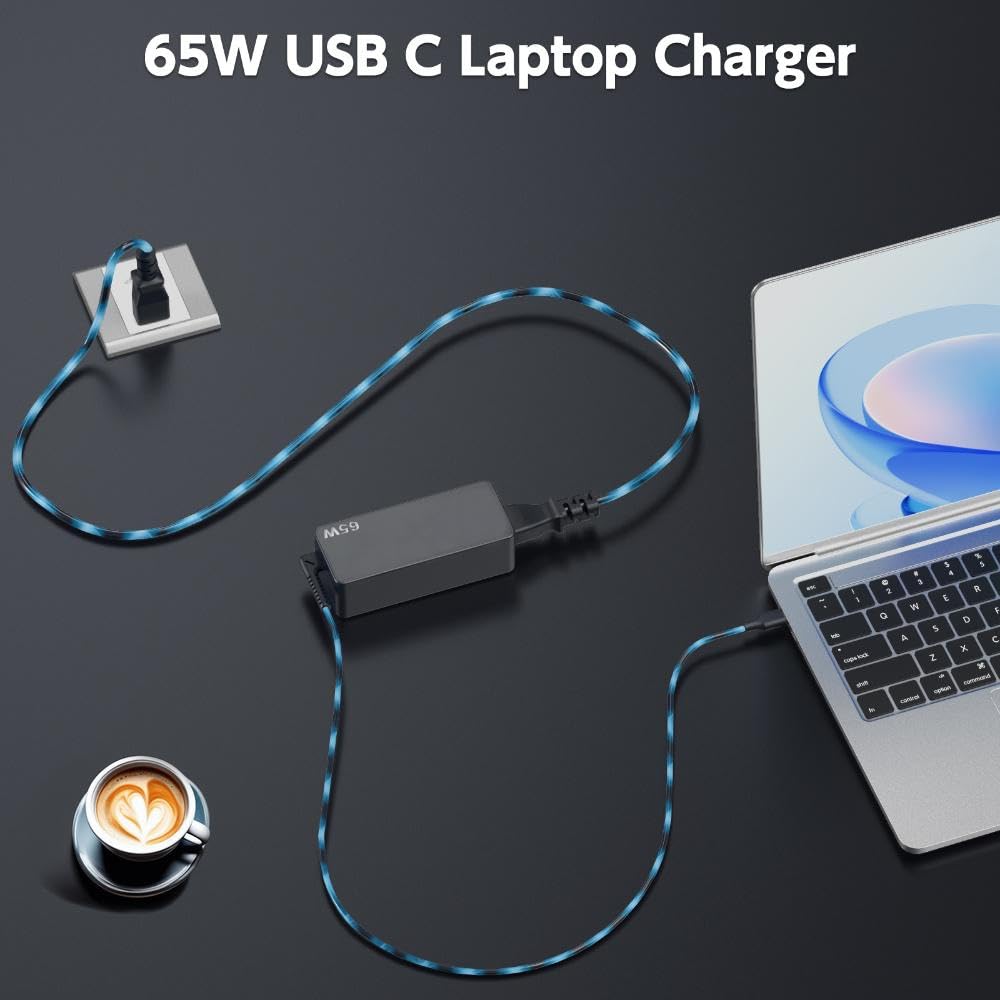 Durable cable on LJO-EEIH 65W USB-C charger for frequent plugging