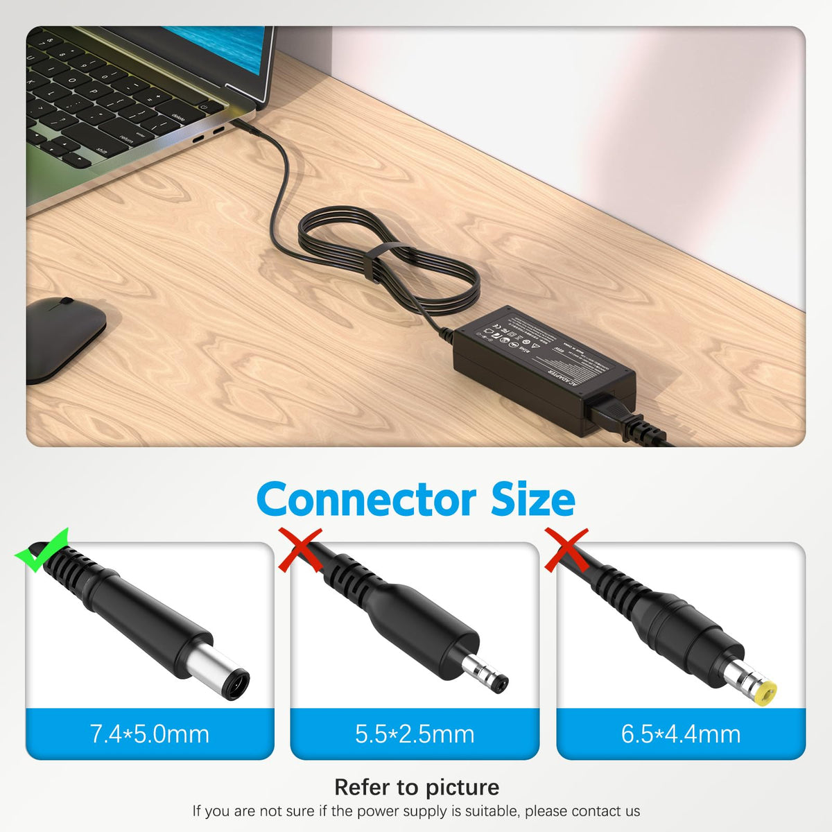 LJO-EEIH adapter with cable arranged to show length and portability benefit
