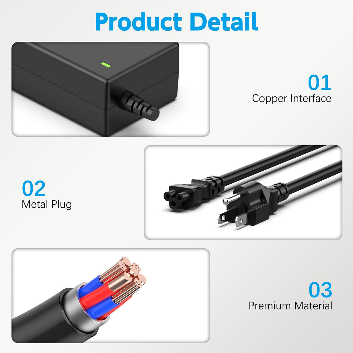 Includes a durable US power cord for plug-and-play setup.