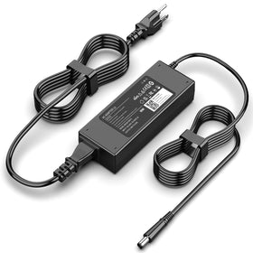 LJO-EEIH front view of 90W adapter showing ports and label, reliable power
