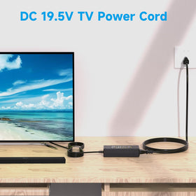 Secure click connection ensures uninterrupted power during TV placement.