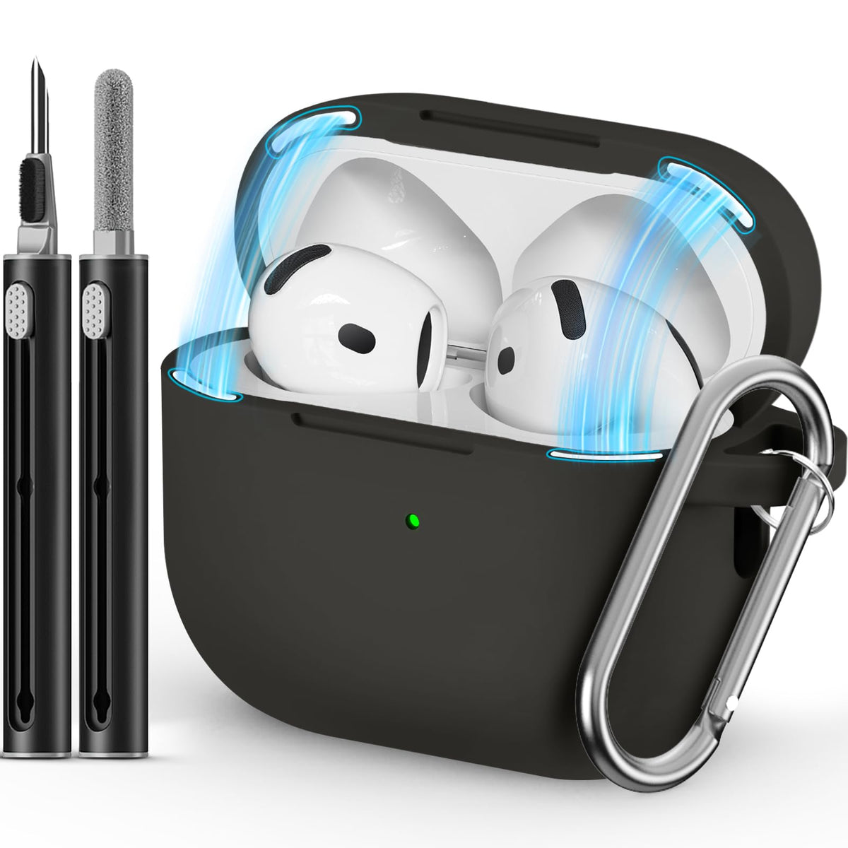Ljusmicker AirPods 4 case with magnetic lid for secure, easy access.
