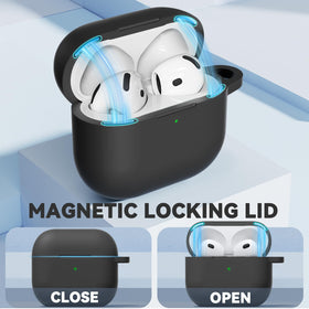 Ljusmicker AirPods 4 case with see-through wall shows charging status clearly.