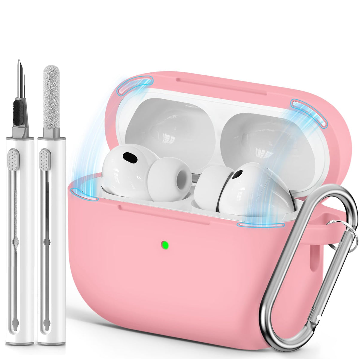 Ljusmicker AirPods Pro 3 case pink with magnetic lid for secure access