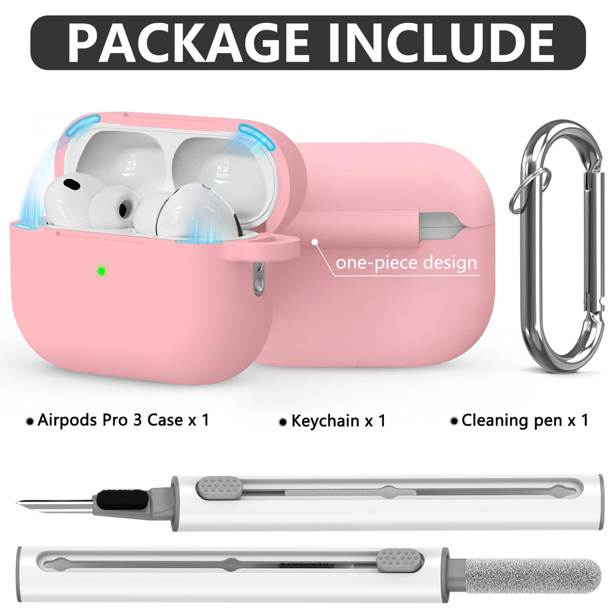 Soft silicone cover by Ljusmicker for AirPods Pro 3 case protection