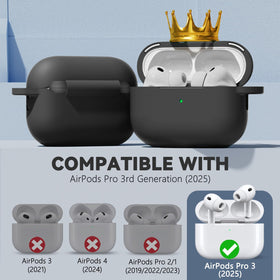 Bottom dust cover seals the AirPods Pro 3 charging port when not in use.