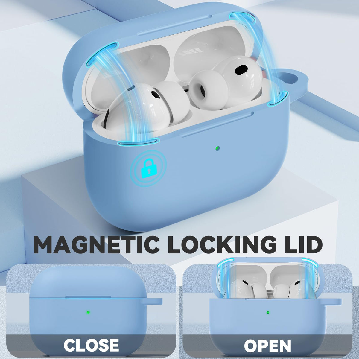 Bottom dust cover on Ljusmicker AirPods Pro 3 case sealing charging port