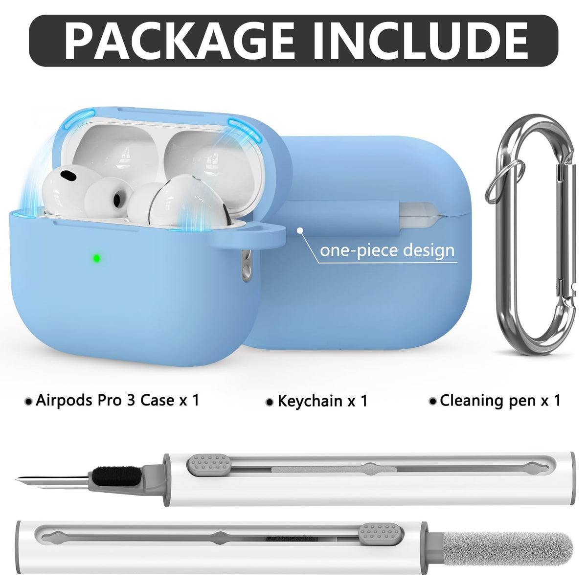 Ljusmicker AirPods Pro 3 case showing magnetic lid closure for secure access
