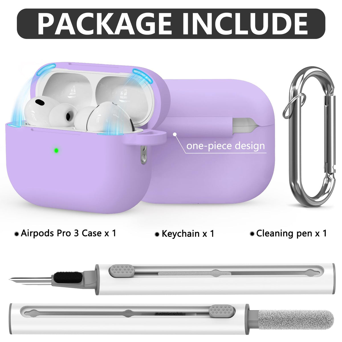 Ljusmicker AirPods Pro 3 case showing one-piece design
