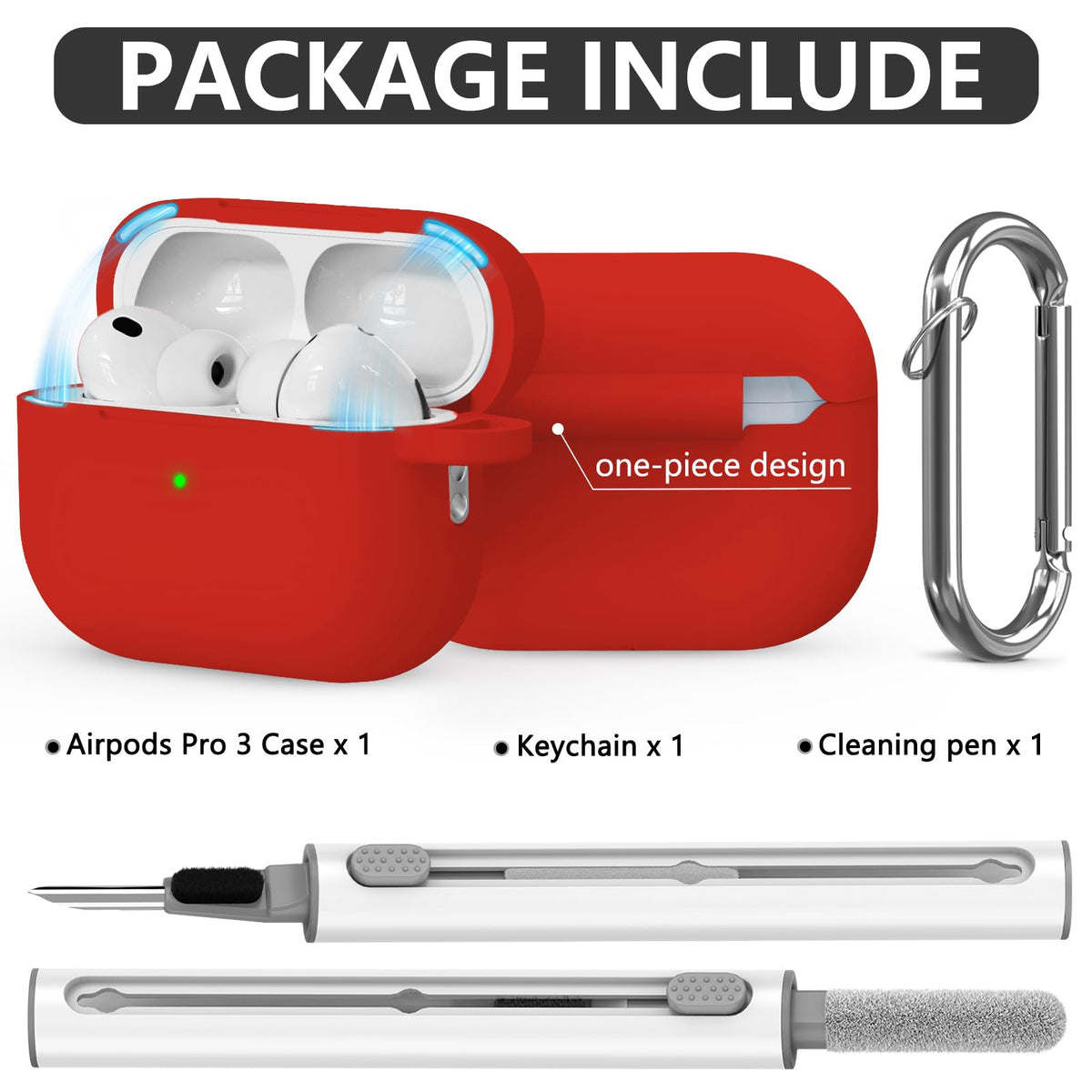 Ljusmicker AirPods Pro 3 case in one-piece design prevents lid detachment.