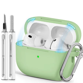 Ljusmicker AirPods Pro 3 Case pastel green with magnetic lid for secure closure.