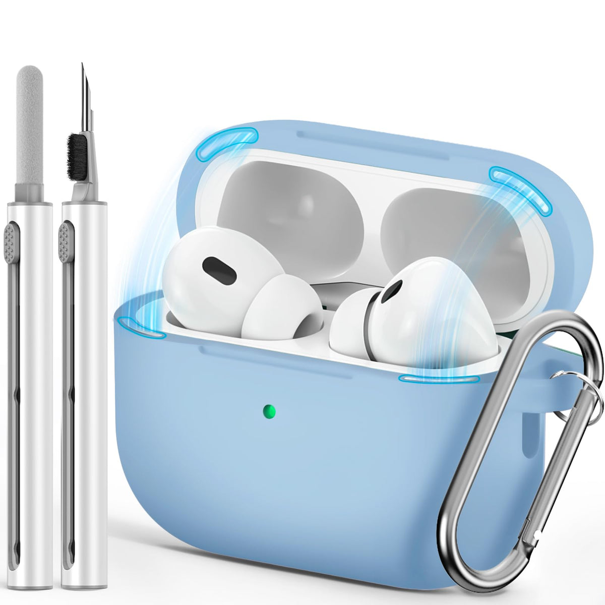 Ljusmicker AirPods Pro case cover with magnetic lid locks securely during travel.