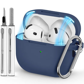 Ljusmicker AirPods 4 case with blue magnetic lid for secure charging