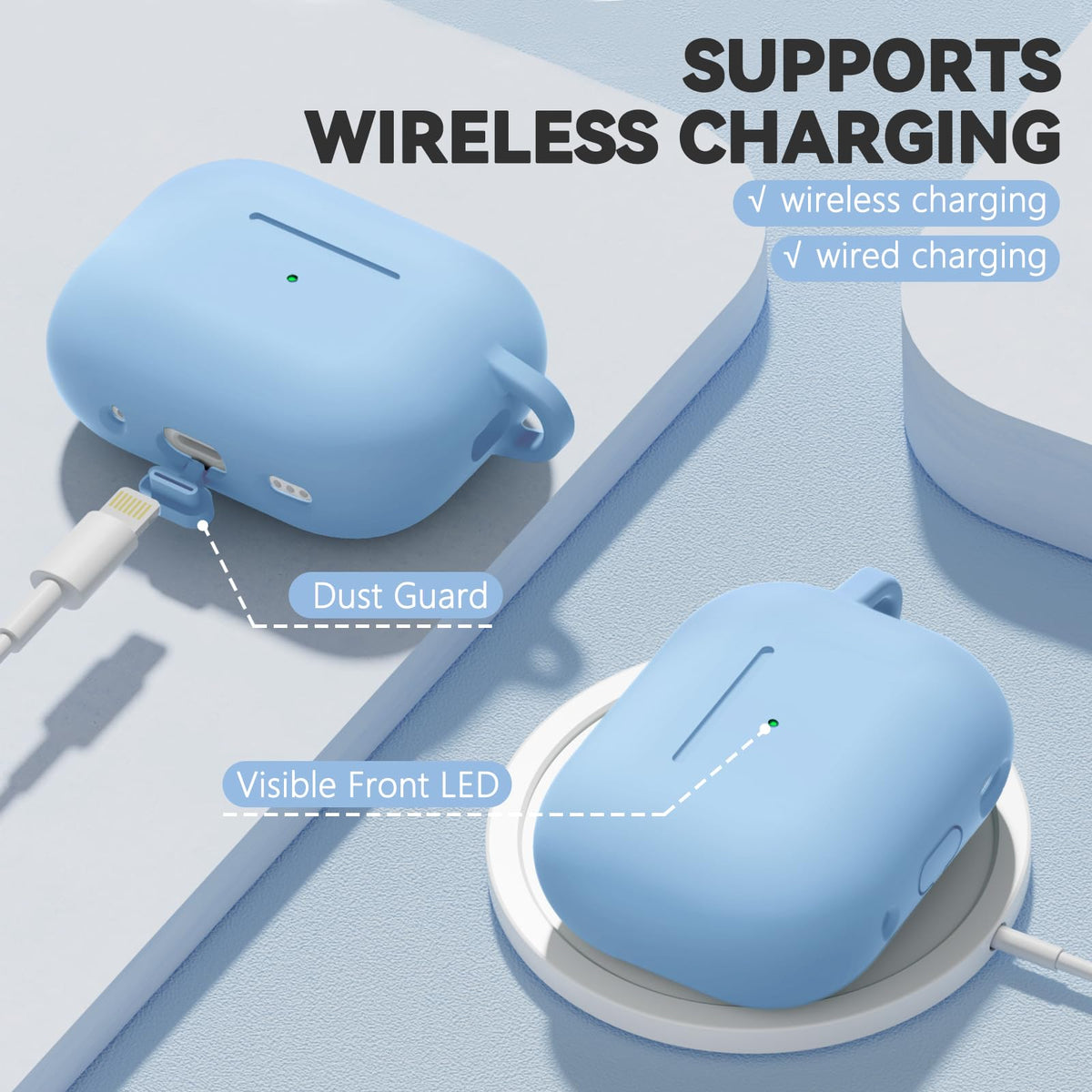 Ljusmicker bottom dust plug keeps charging port clean when idle.