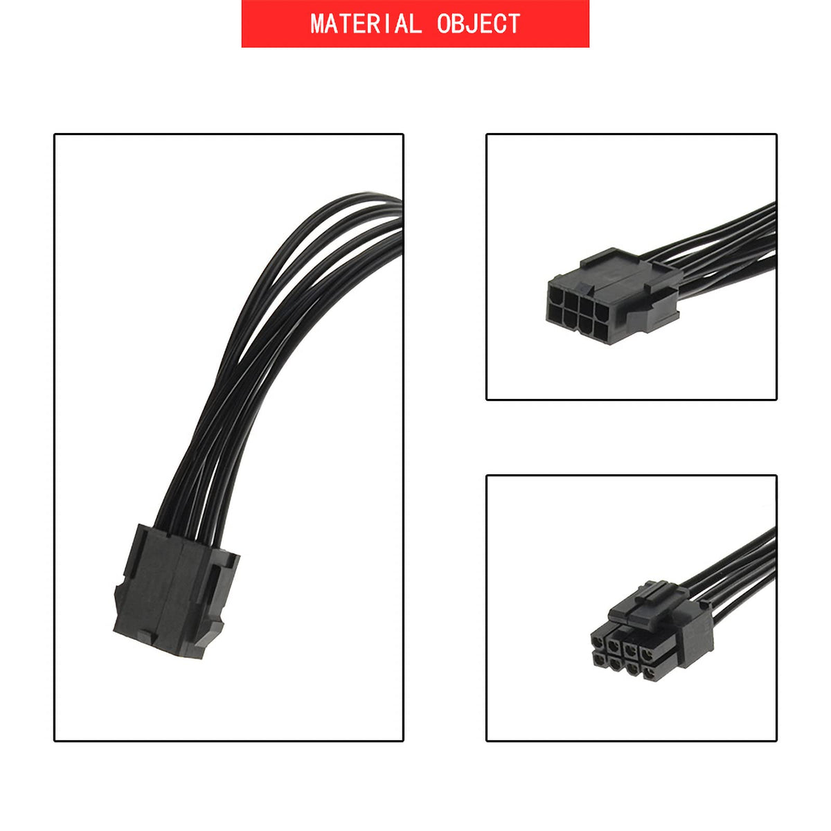 lkelyonewy dual plug ends presenting two 6+2-pin male outputs for versatile GPU compatibility and simplified power expansion