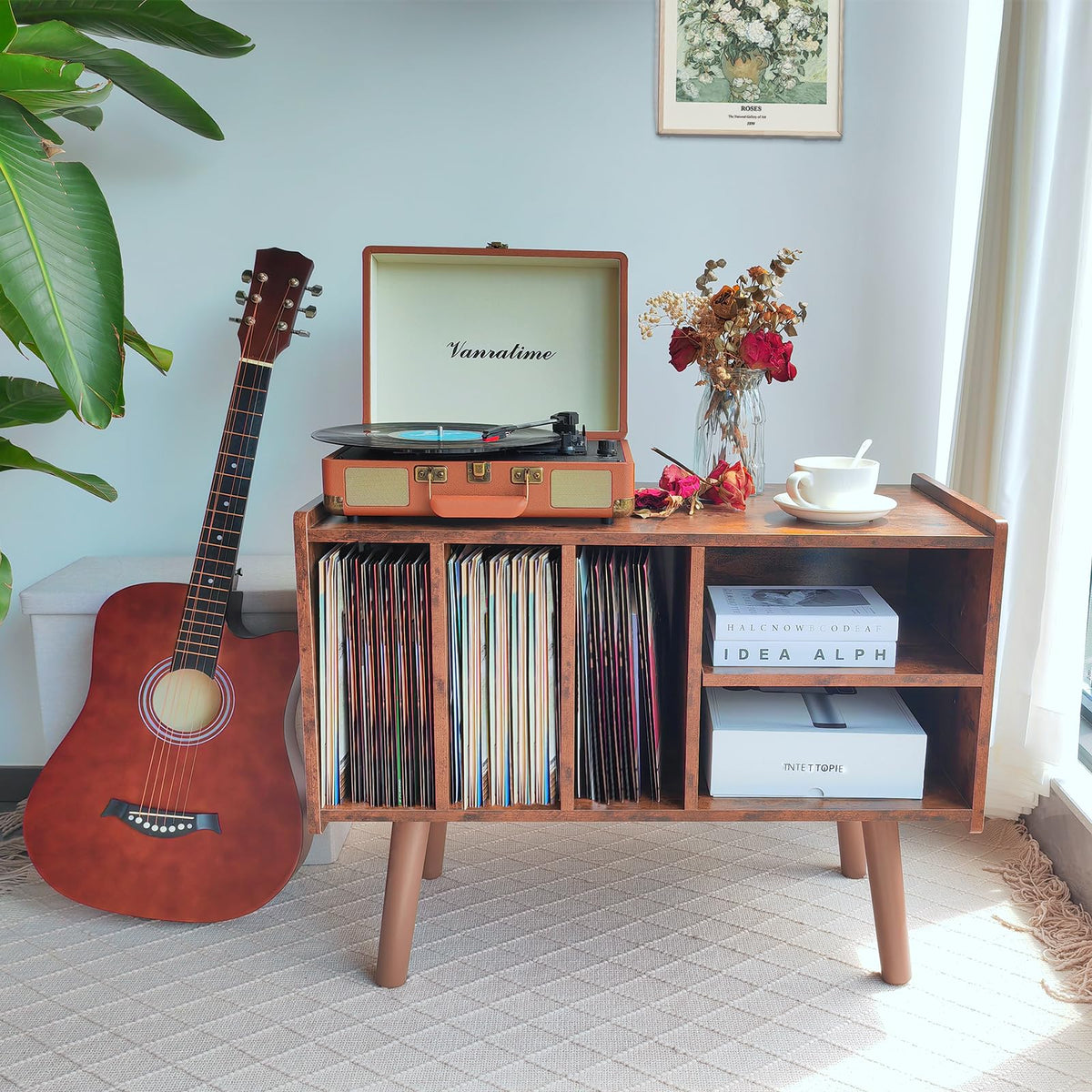 LKKRO vinyl storage display shelves highlighting organized album collection