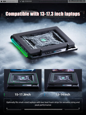Llano V10 cooling pad on a 3 level ergonomic stand for comfort