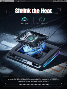 Llano V10 cooling pad displaying RGB lighting for immersive gaming ambience